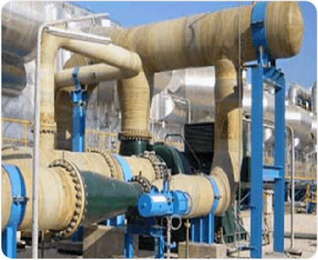 Visual inspection of FRP ,discoloration, Cracks, ultraviolet coating damaged and pipe support inspection